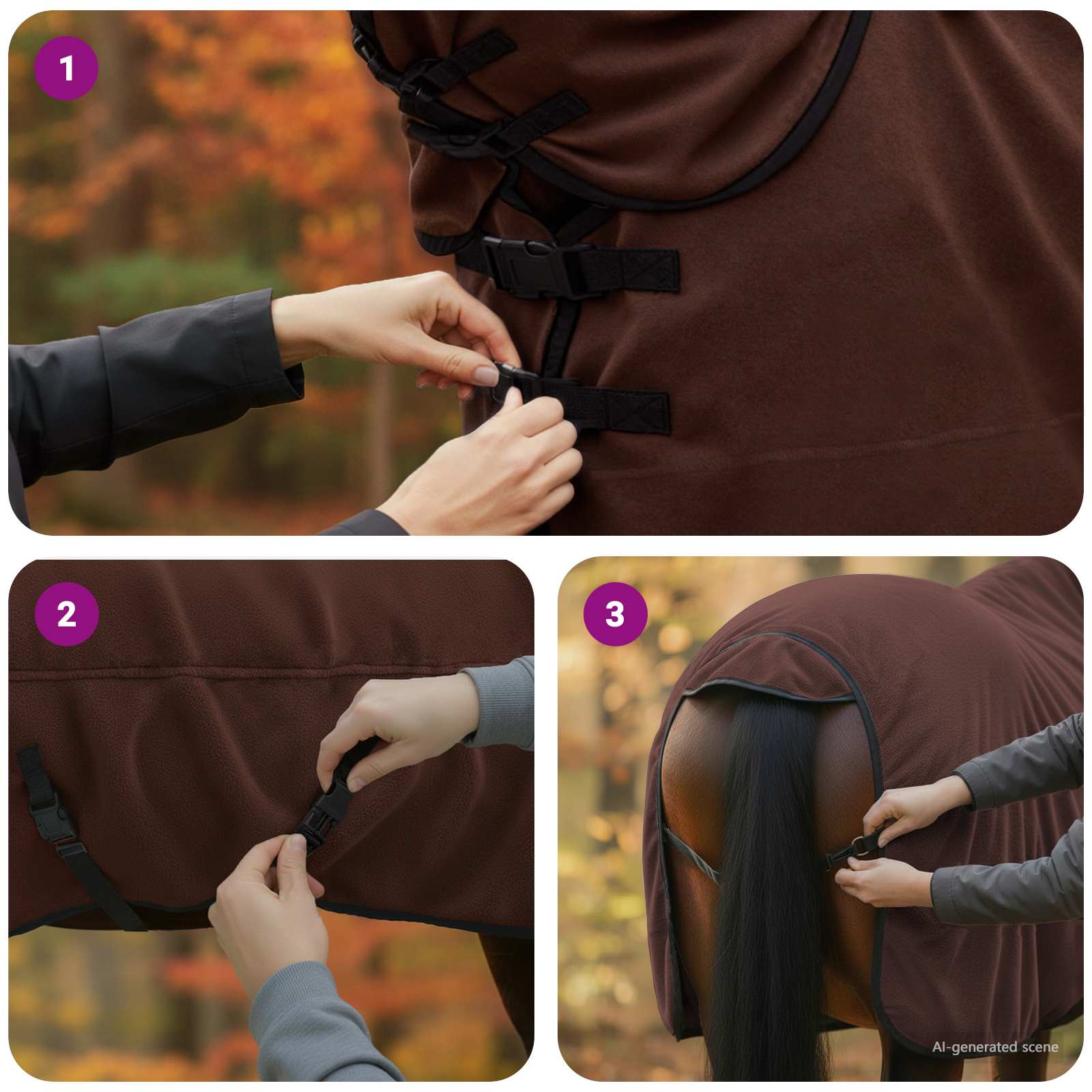 Pokrivač za konje Puni tamnosmeđi 125 cm Poliester