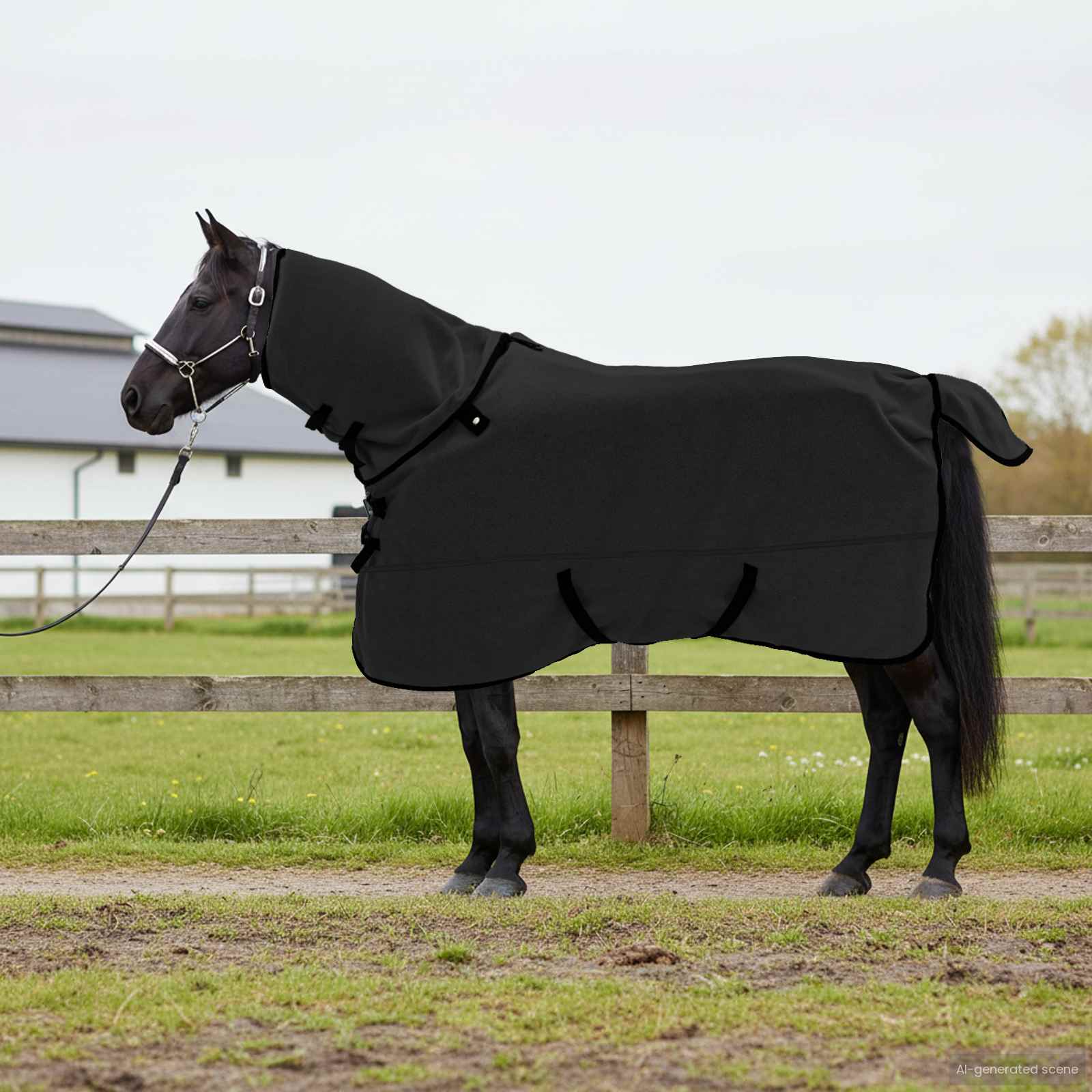 Pokrivač za konje Crna 155 cm Poliester