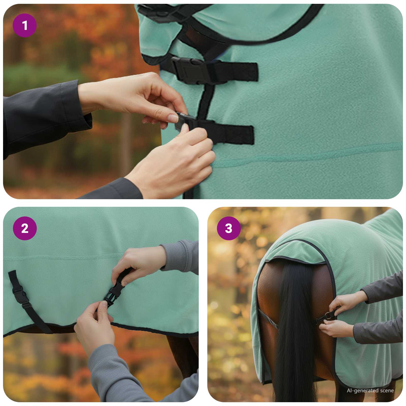 Pokrivač za konje Specijalna zelena 155 cm Poliester