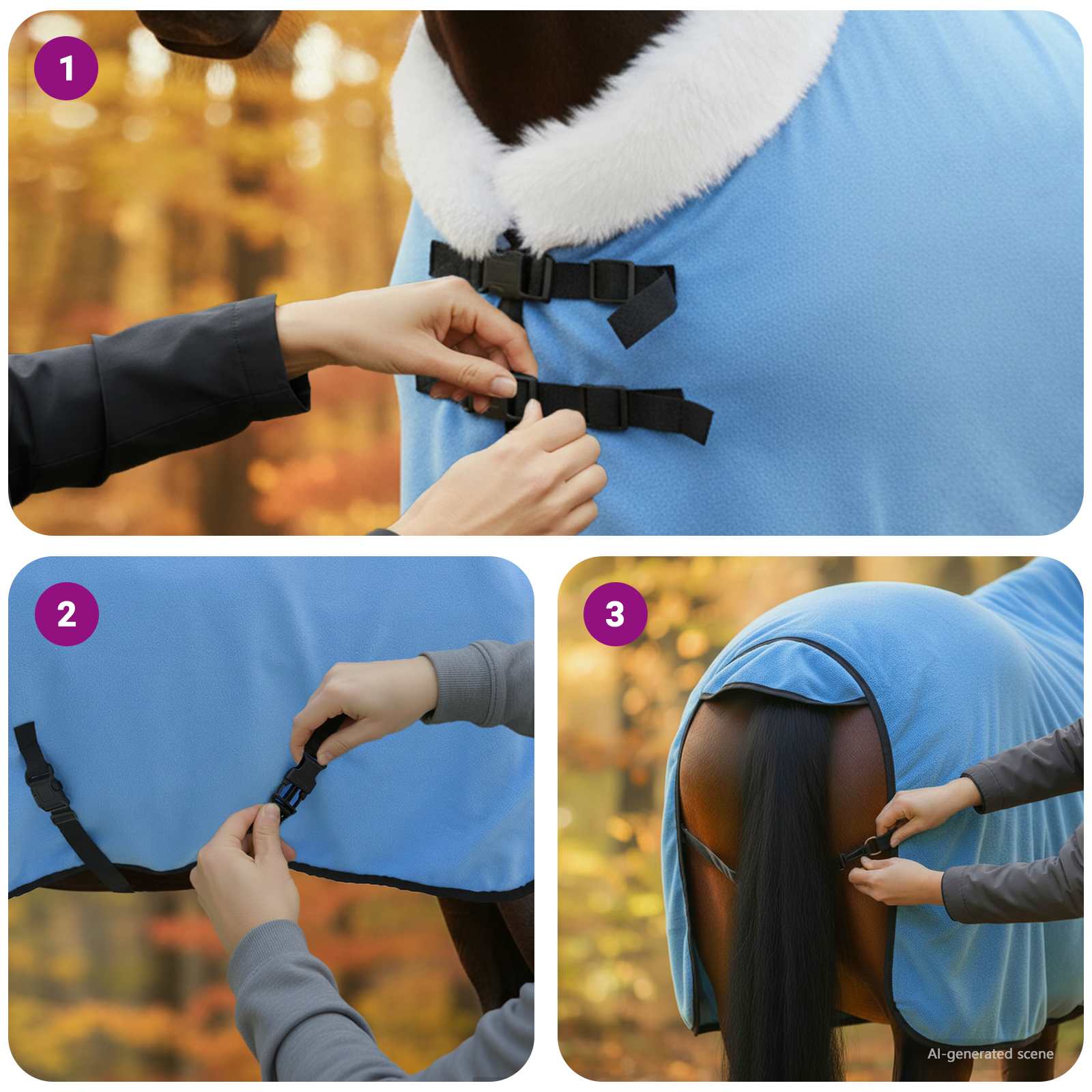 Pokrivač za konje Pun Aqua 105 cm Polartec