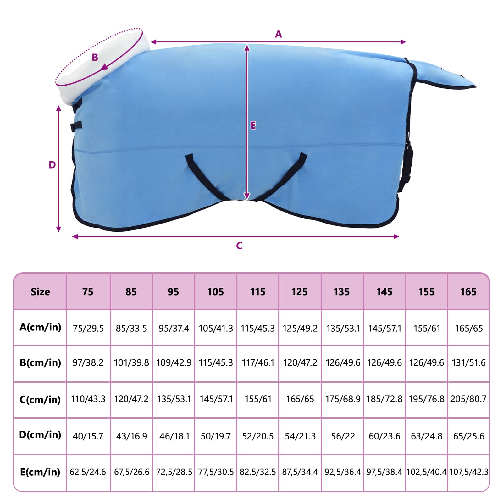 Pokrivač za konje Pun Aqua 135 cm Polartec