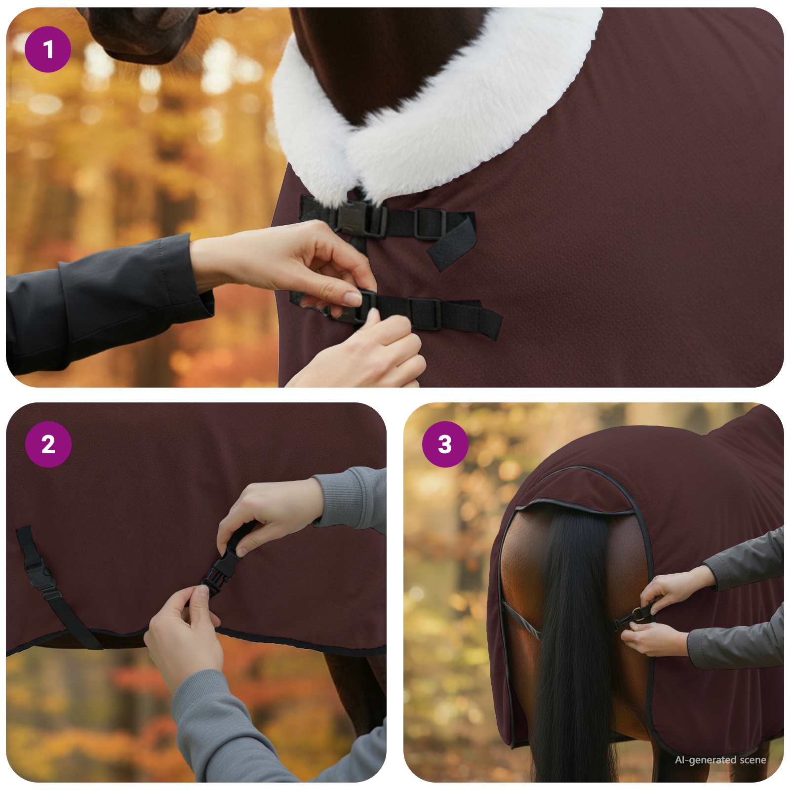 Pokrivač za konje Puni tamnosmeđi 105 cm Polartec