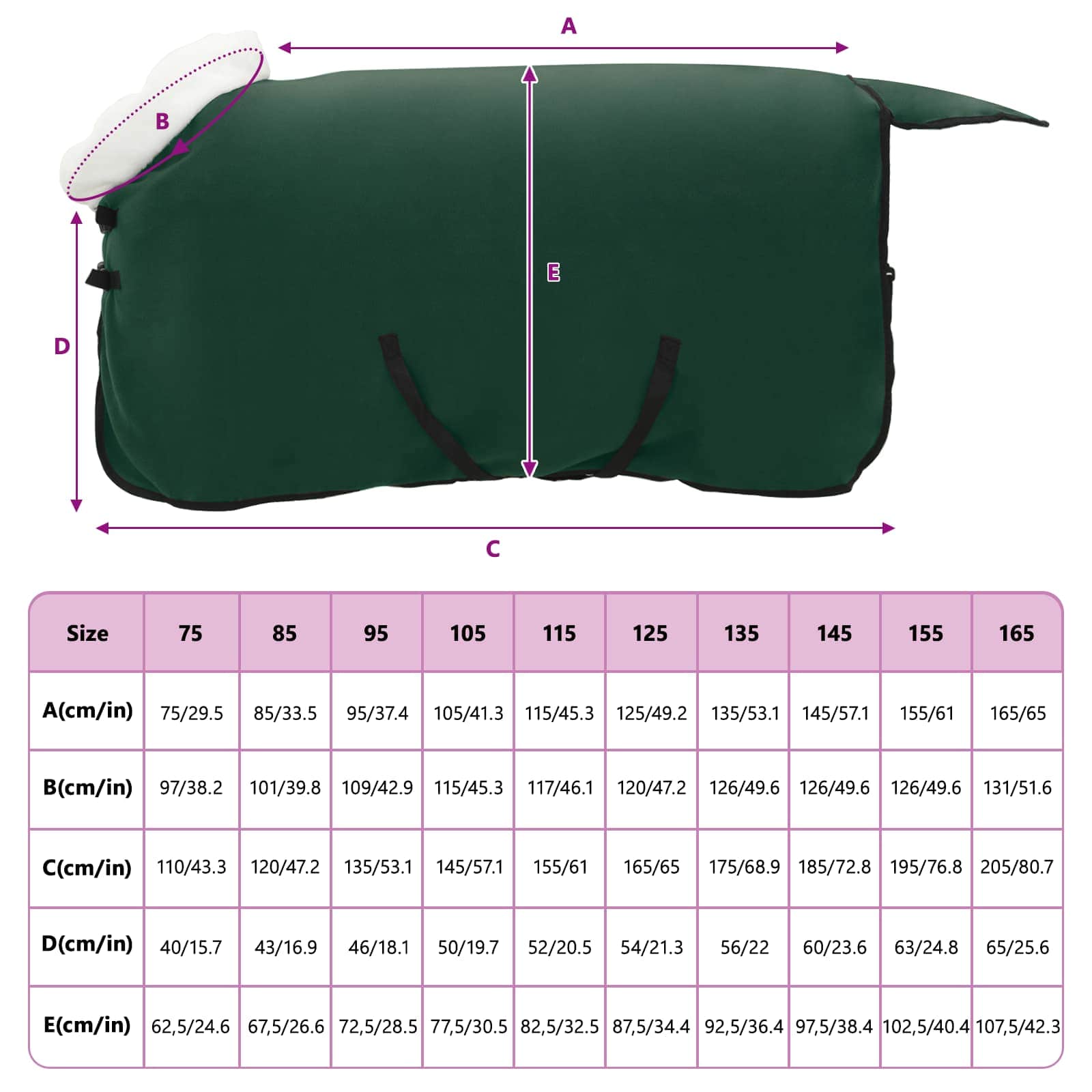 Pokrivač za konje Cjela tamno zelena 95 cm Polartec