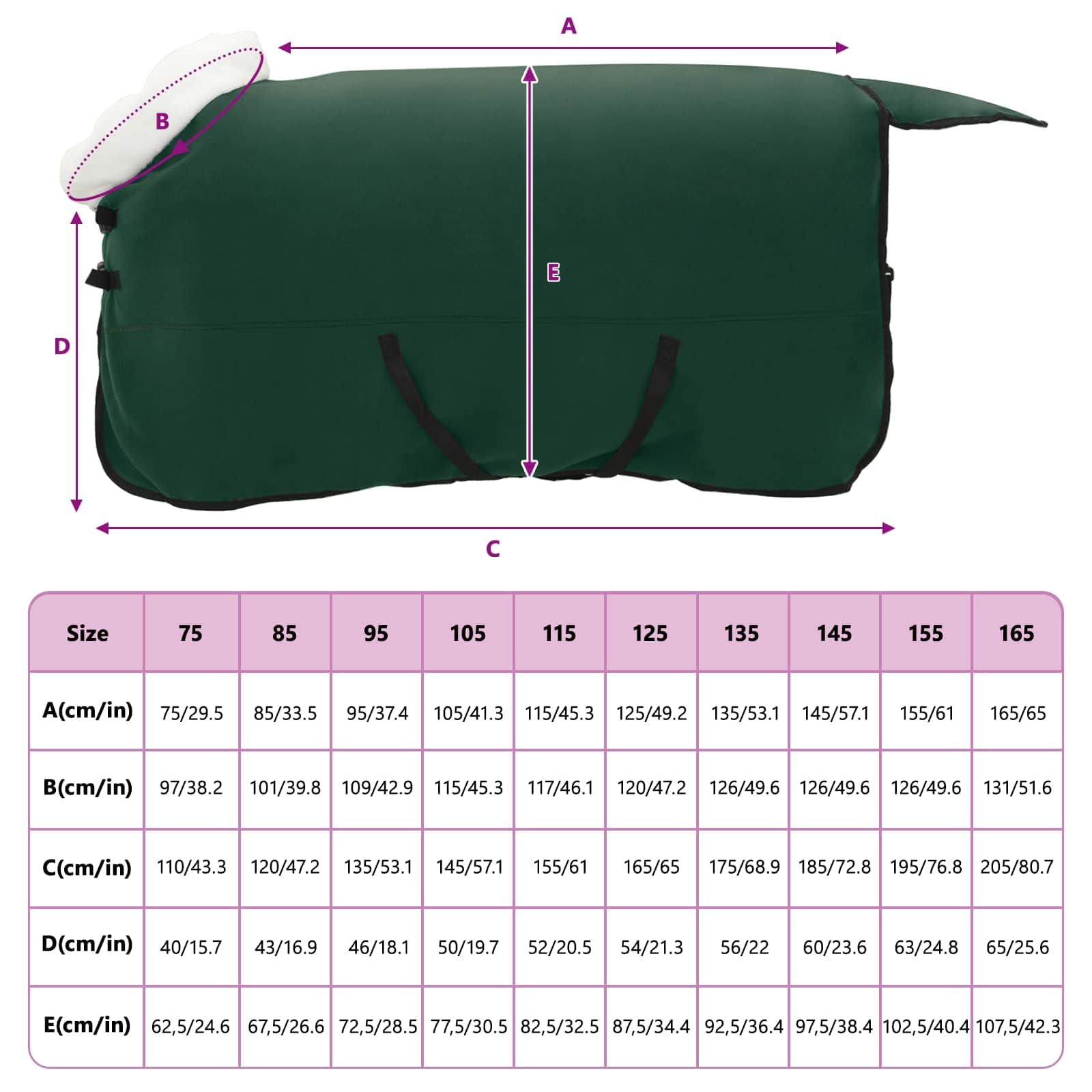 Pokrivač za konje Cjela tamno zelena 125 cm Polartec