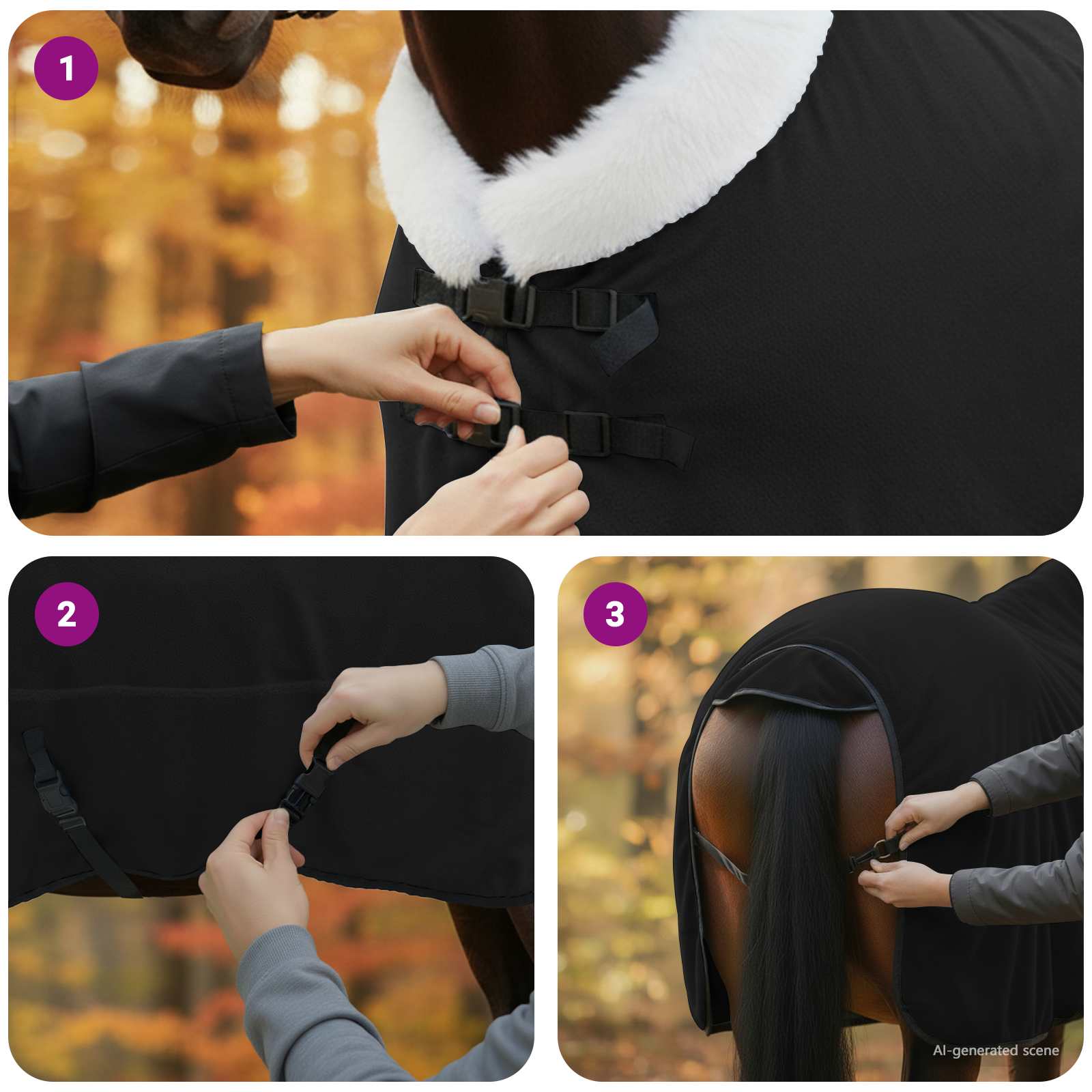Pokrivač za konje Crna 145 cm Polartec
