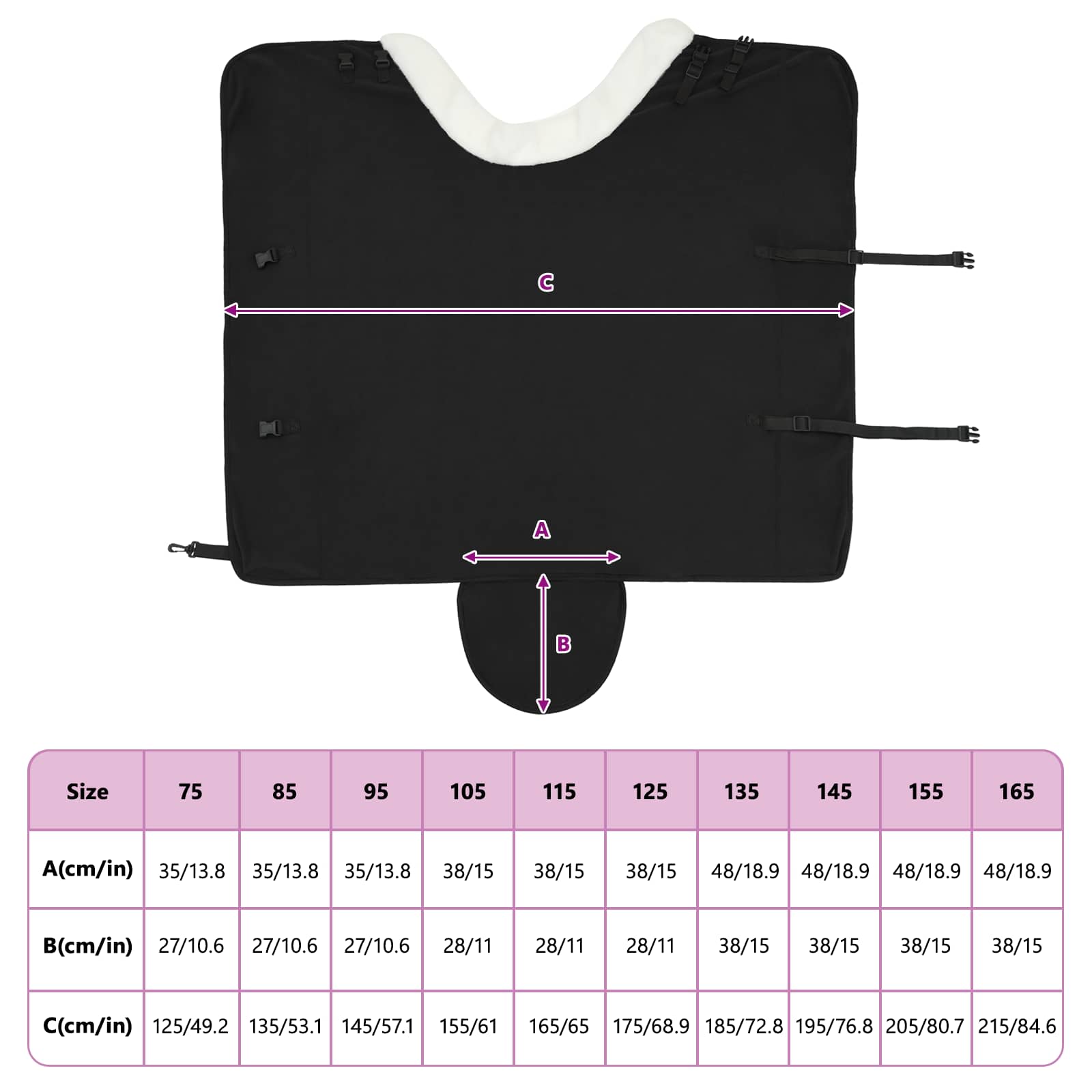 Pokrivač za konje Crna 145 cm Polartec