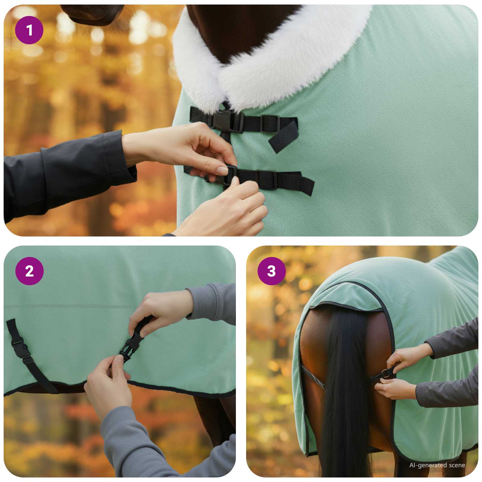 Pokrivač za konje Cjela tamno zelena 125 cm Polartec