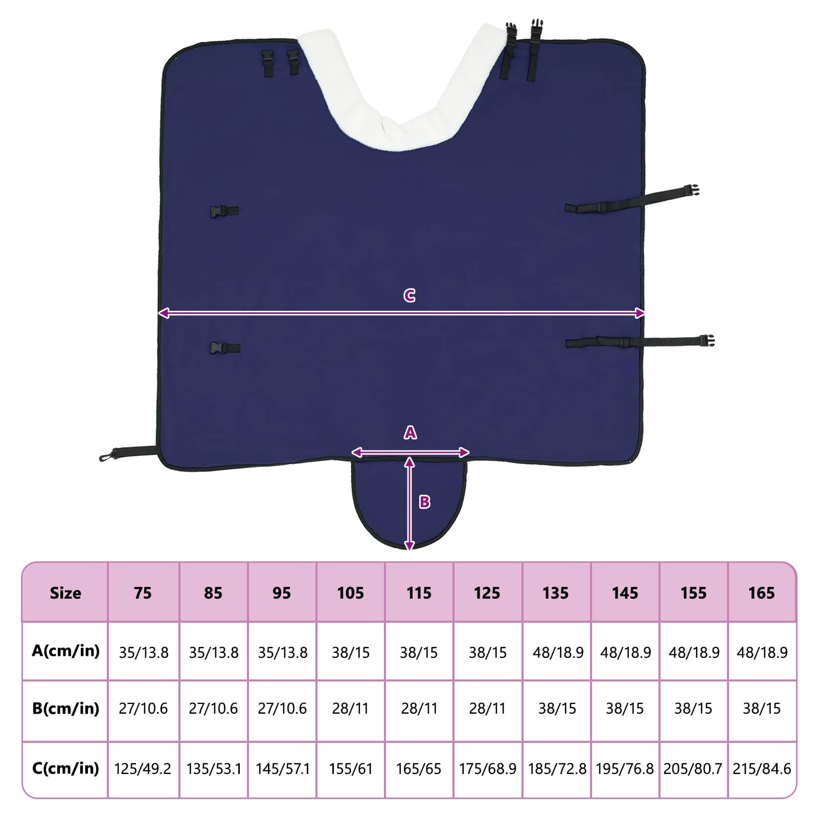 Pokrivač za konje Mornarsko plava 105 cm Polartec