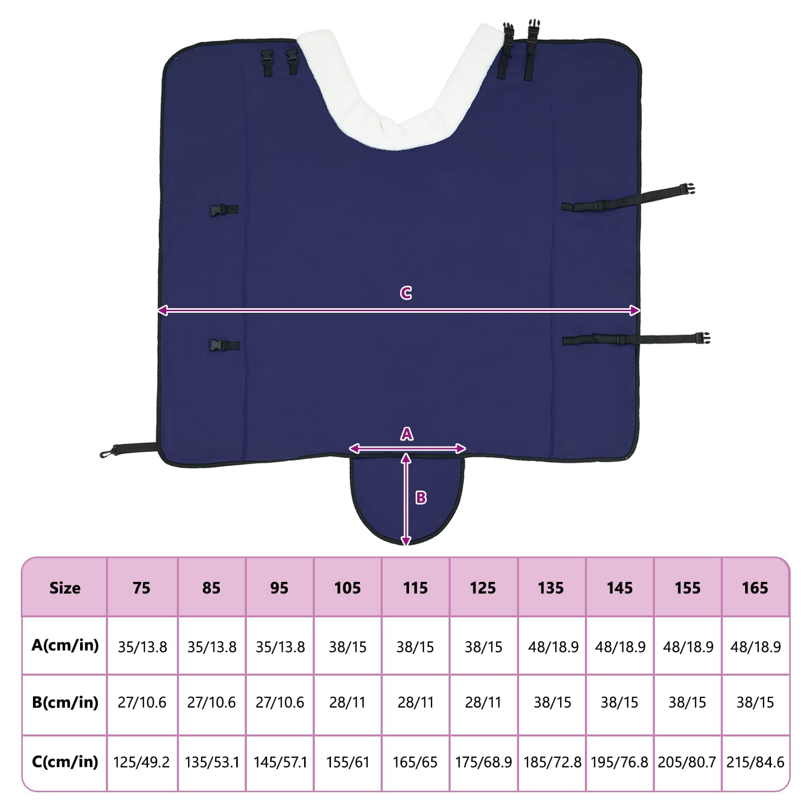 Pokrivač za konje Mornarsko plava 125 cm Polartec