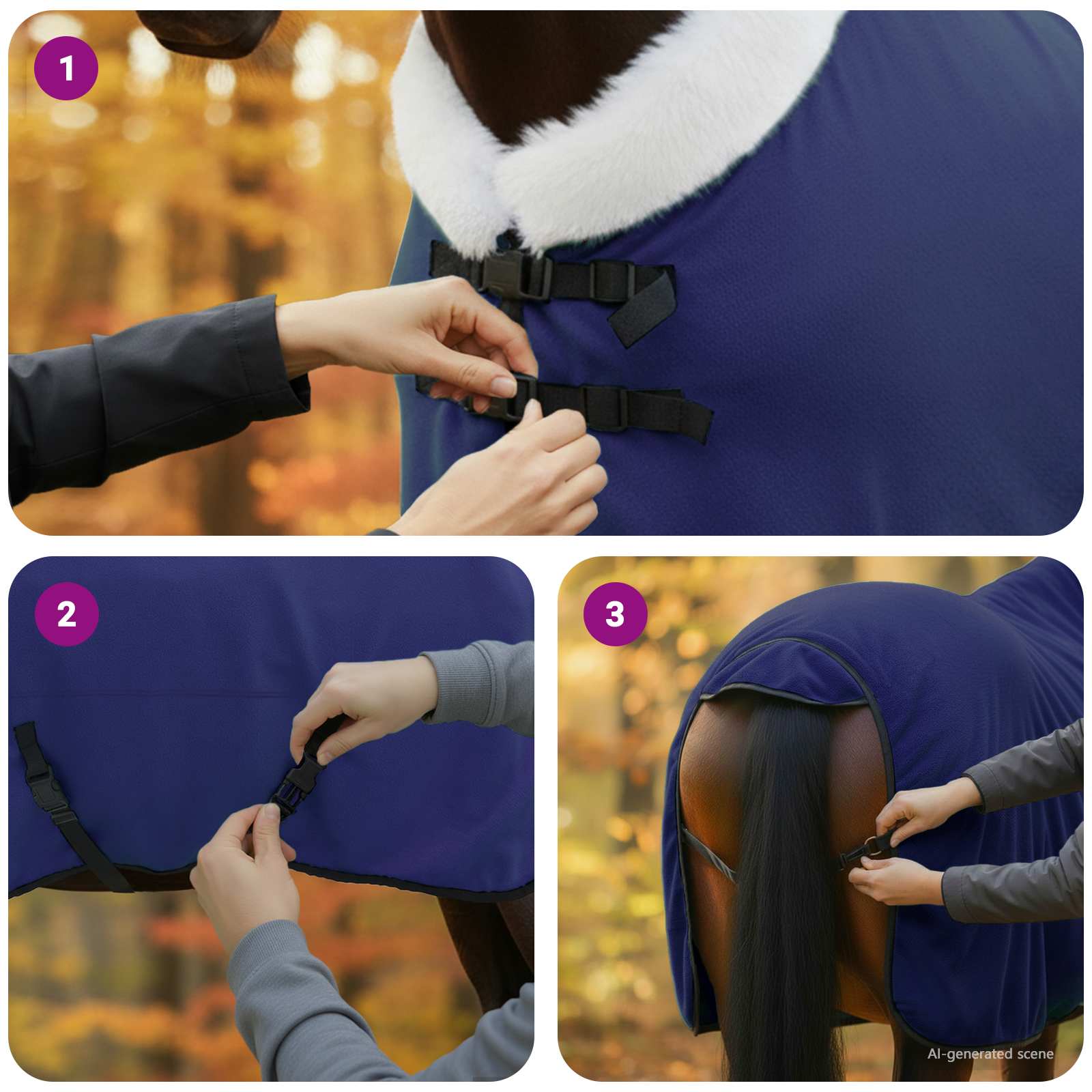 Pokrivač za konje Mornarsko plava 135 cm Polartec