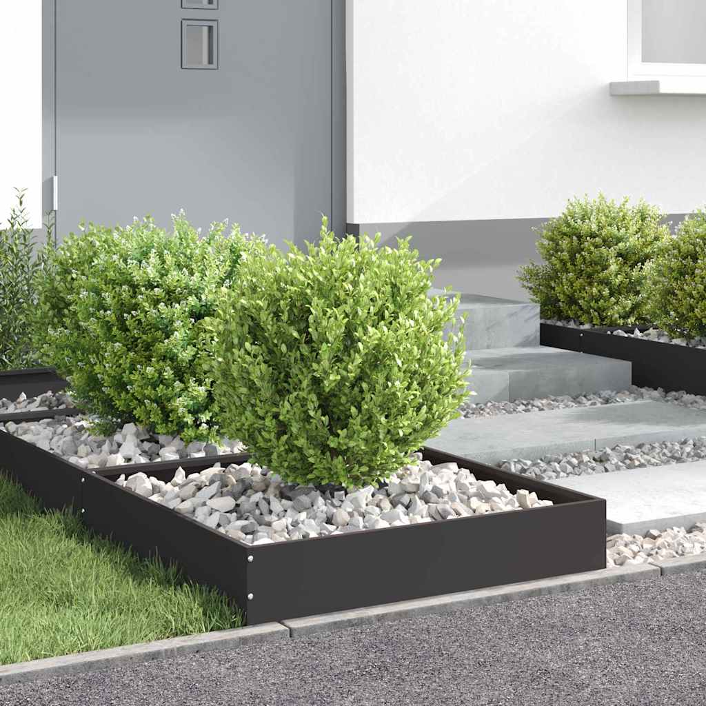 Ograda oko Travnjaka 6 pcs Crna 60 x 60 x 13 cm Čelik