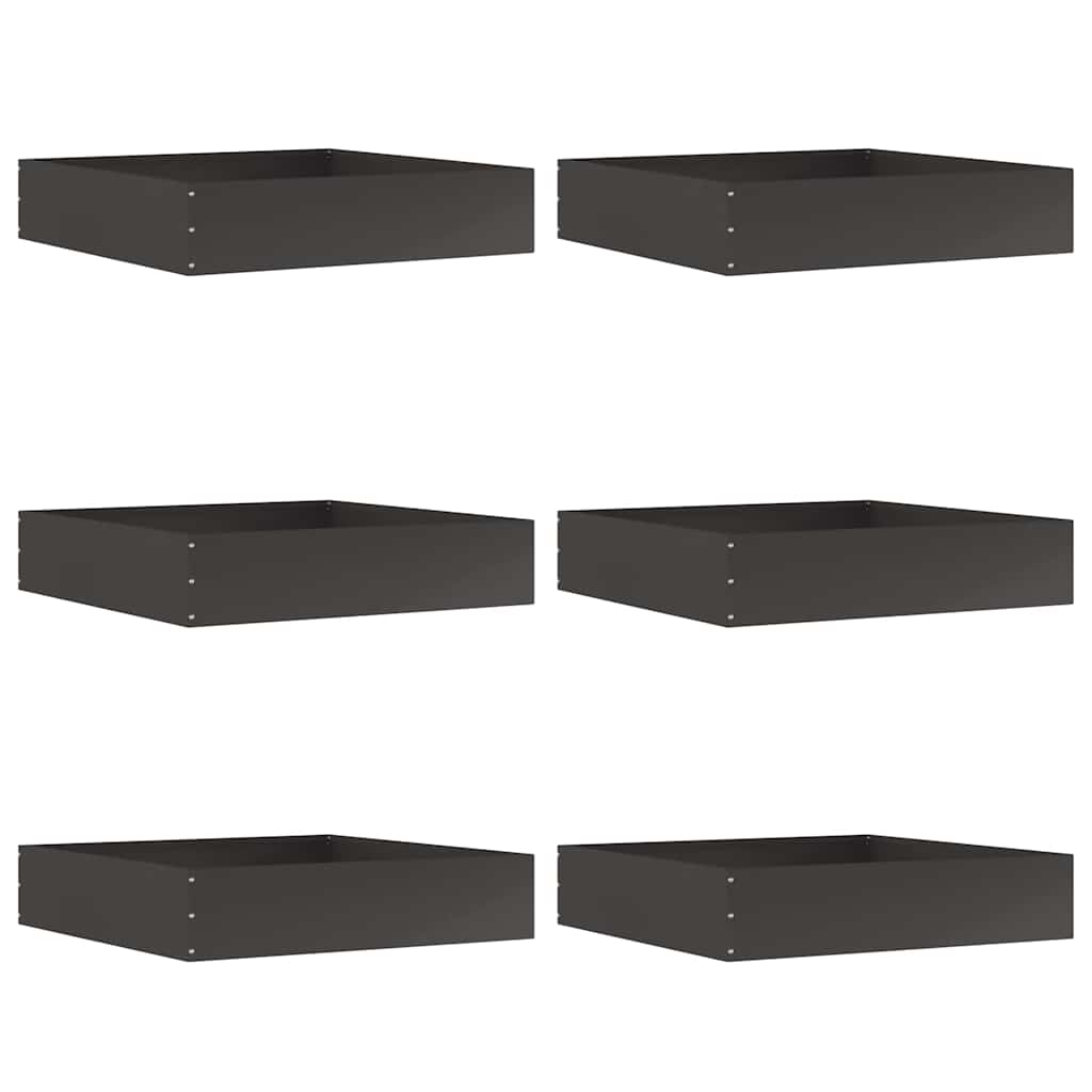 Ograda oko Travnjaka 6 pcs Crna 60 x 60 x 13 cm Čelik