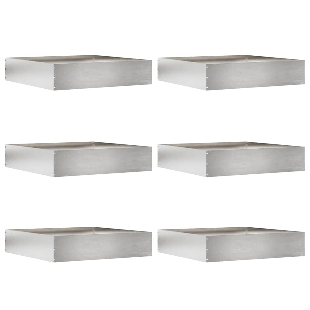 Ograda oko Travnjaka 6 pcs Srebrno 60 x 60 x 13 cm