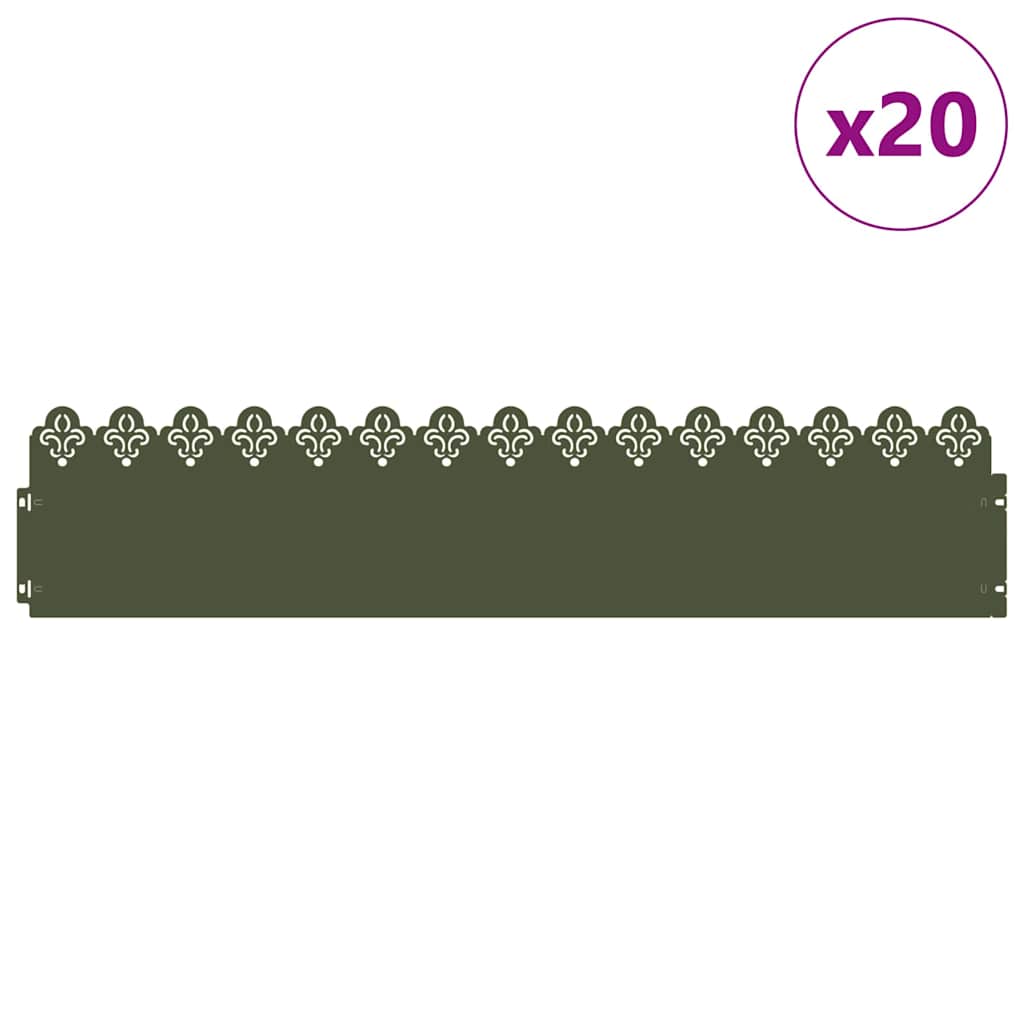 Rubnjaci za travnjak 20 pcs Maslinasto zelena