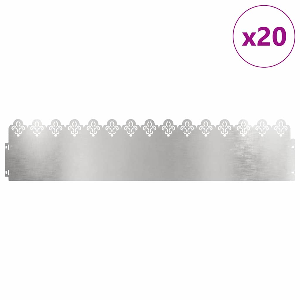 Rubnjaci za travnjak 20 pcs Srebrno 103 x 0,05 x 22 cm