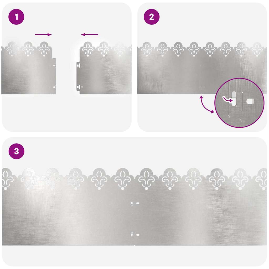 Rubnjaci za travnjak 30 pcs Srebrno 103 x 0,05 x 22 cm