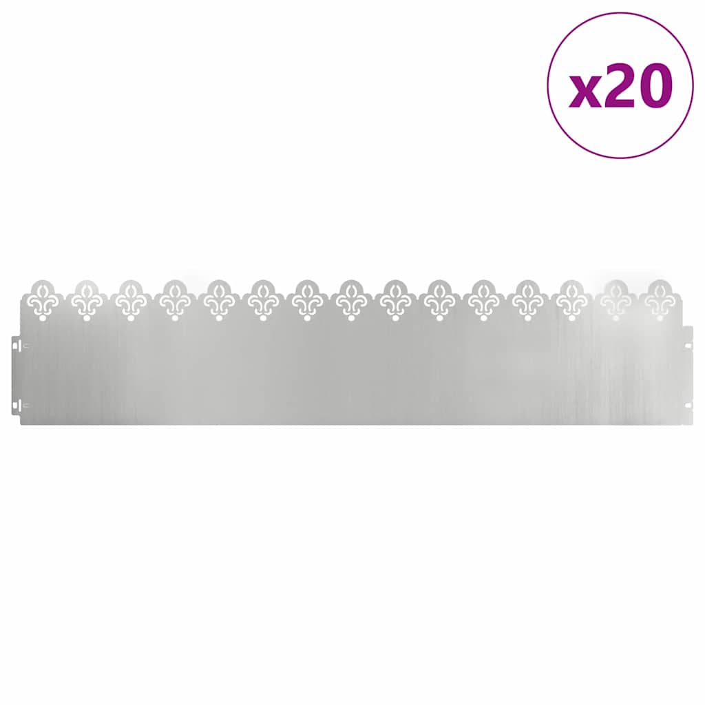 Rubnjaci za travnjak 20 pcs Srebrno 103 x 0,05 x 22 cm