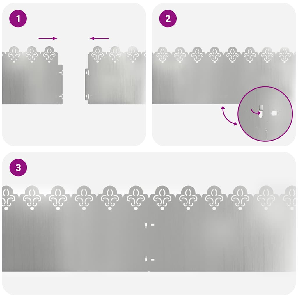 Rubnjaci za travnjak 30 pcs Srebrno 103 x 0,05 x 22 cm