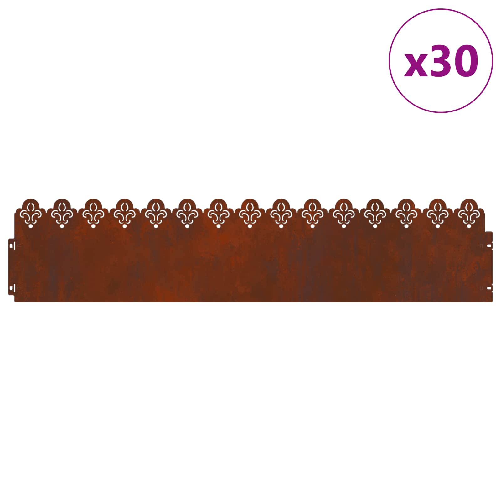 Rubnjaci za travnjak 30 pcs Rđa 103 x 0,05 x 22 cm