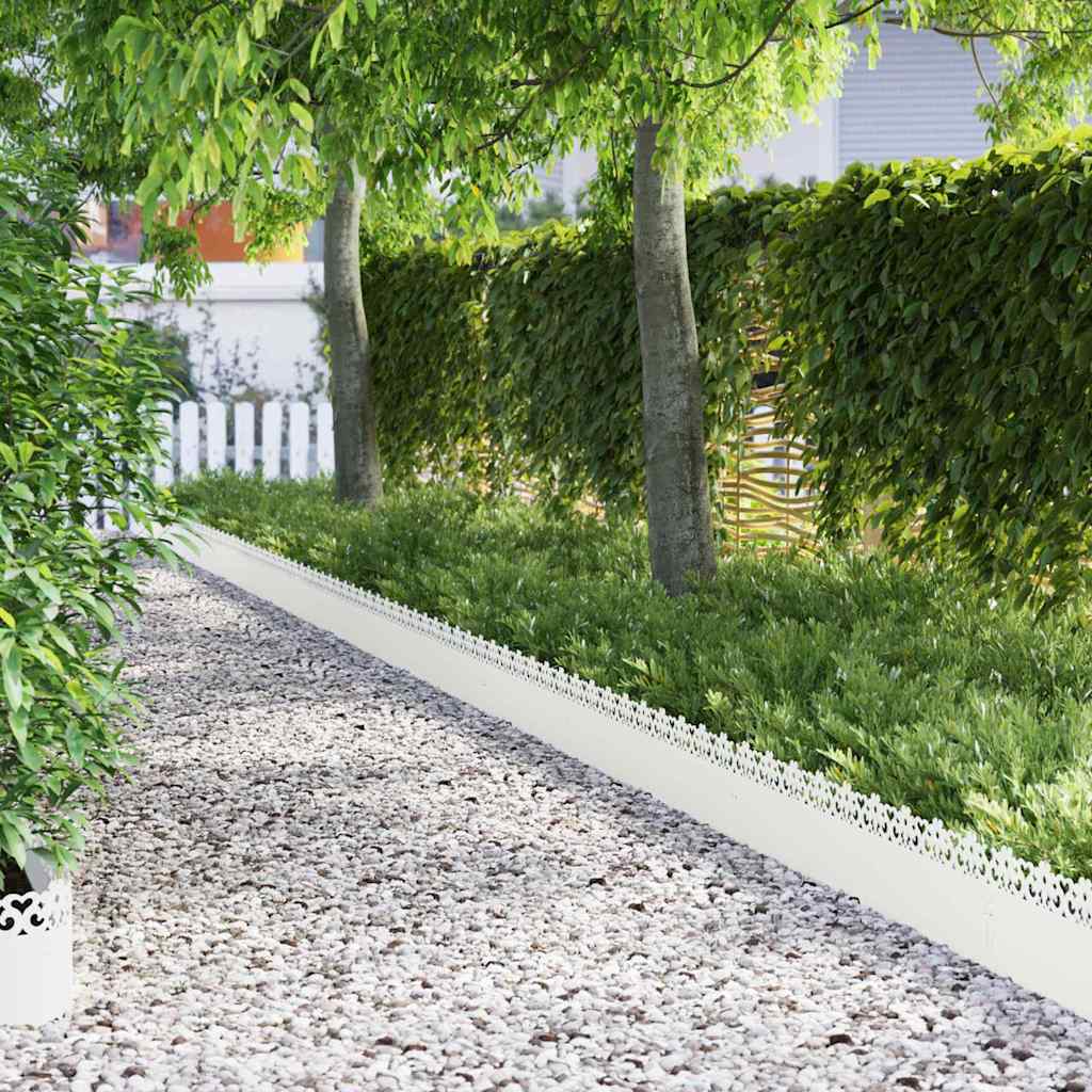 Rubnjaci za travnjak 30 pcs Bijelo 103 x 0,05 x 22 cm Čelik