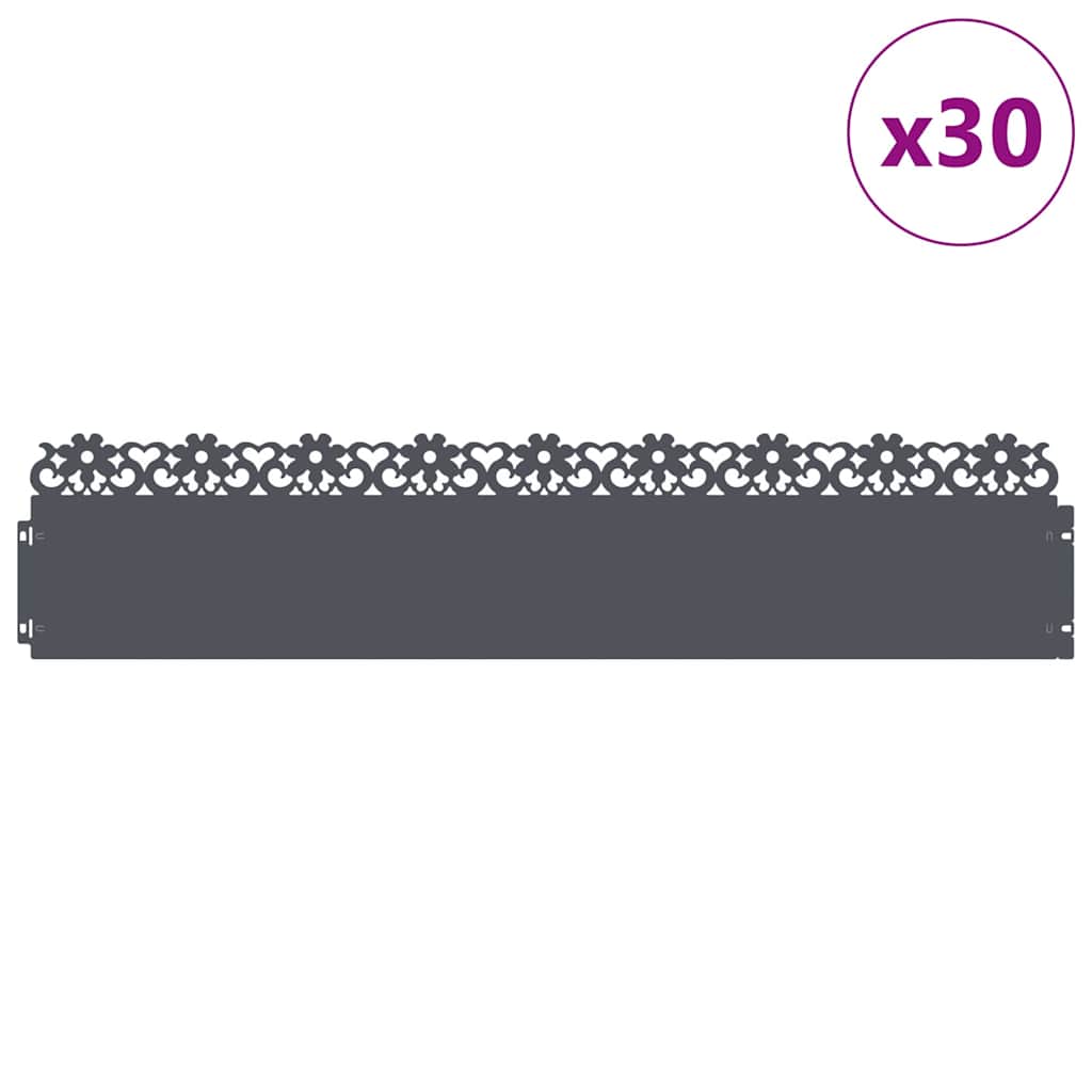 Rubnjaci za travnjak 30 pcs Antracit 103 x 0,05 x 22 cm Čelik