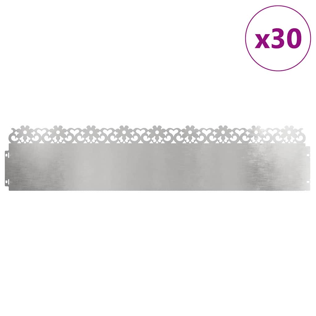 Rubnjaci za travnjak 30 pcs Srebrno 103 x 0,05 x 22 cm