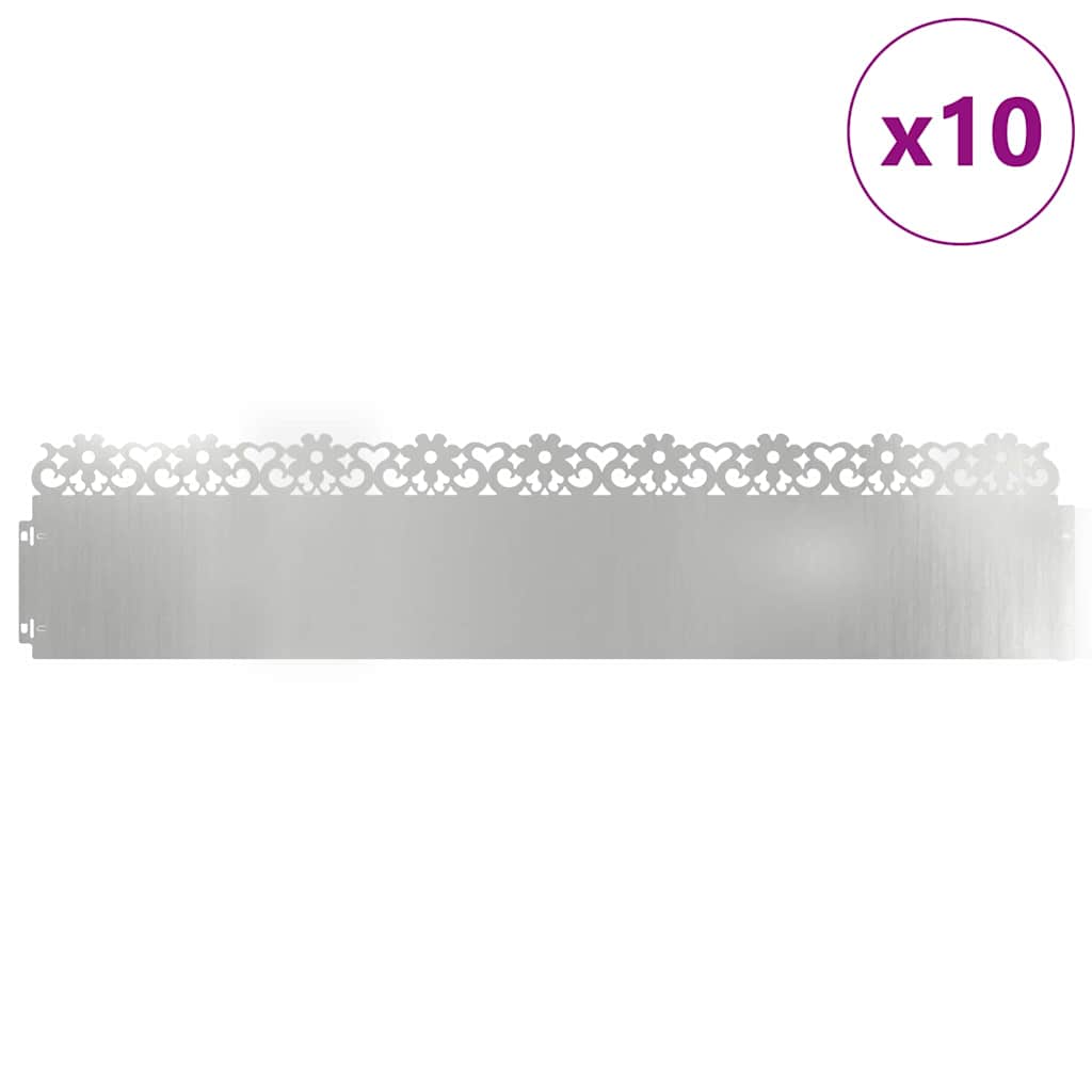 Rubnjaci za travnjak 10 pcs Srebrno 103 x 0,05 x 22 cm