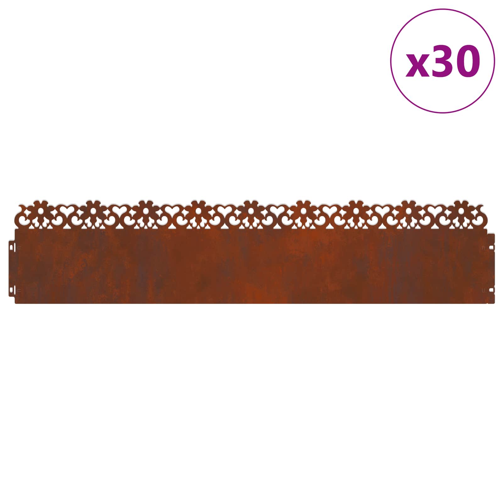 Rubnjaci za travnjak 30 pcs Rđa 103 x 0,05 x 22 cm