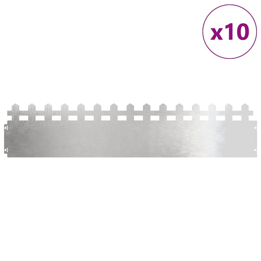 Rubnjaci za travnjak 10 pcs Srebrno 103 x 0,05 x 22 cm