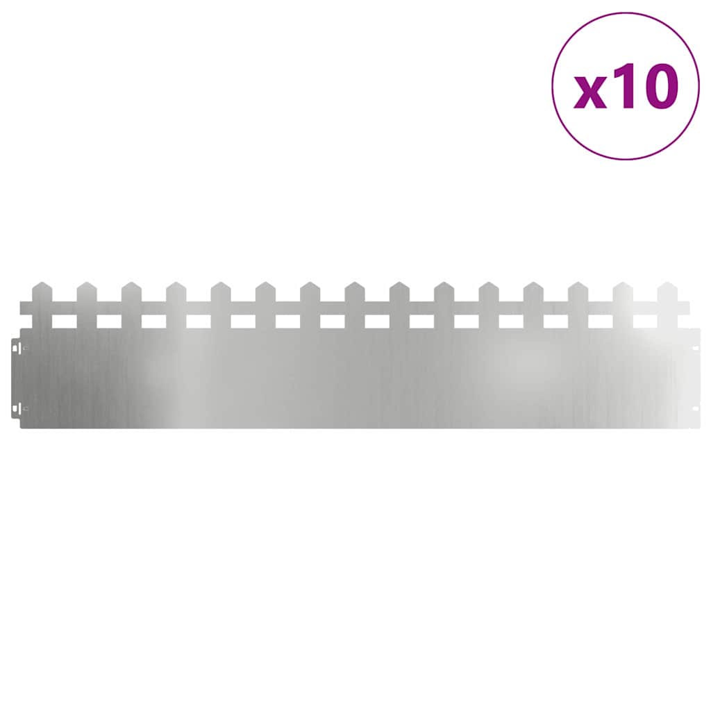 Rubnjaci za travnjak 10 pcs Srebrno 103 x 0,05 x 22 cm