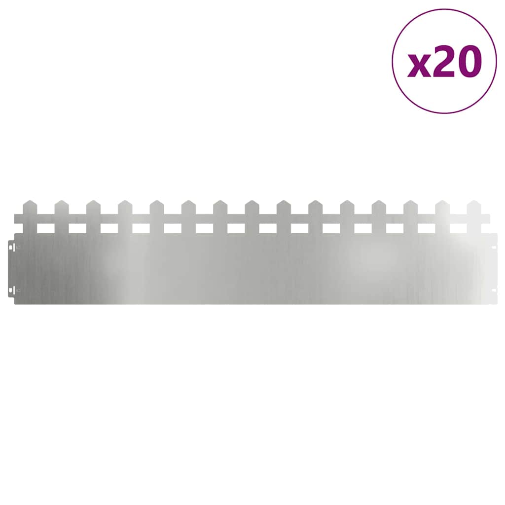 Rubnjaci za travnjak 20 pcs Srebrno 103 x 0,05 x 22 cm