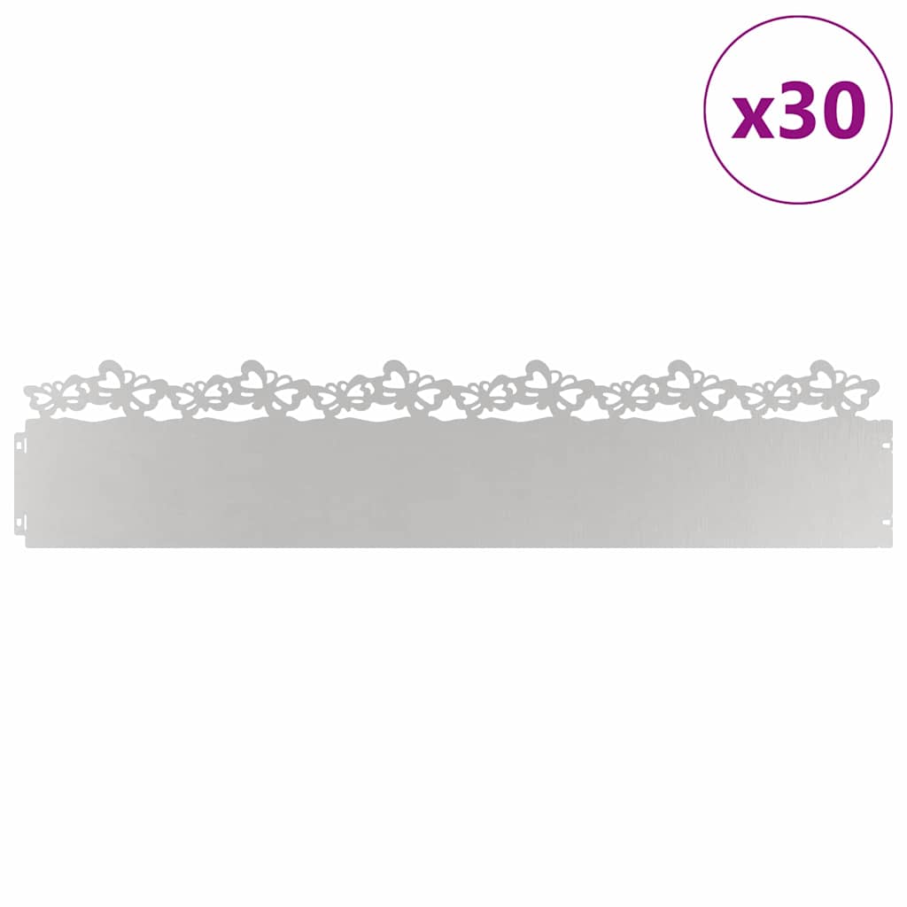 Rubnjaci za travnjak 30 pcs Srebrno 103 x 0,05 x 22 cm