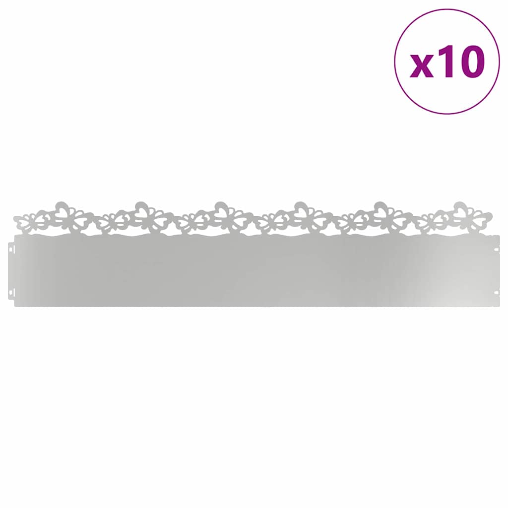 Rubnjaci za travnjak 10 pcs Srebrno 103 x 0,05 x 22 cm
