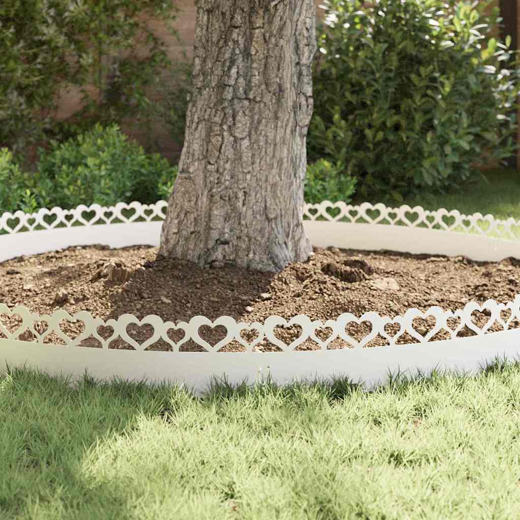 Rubnjaci za travnjak 30 pcs Bijelo 103 x 0,05 x 22 cm Čelik