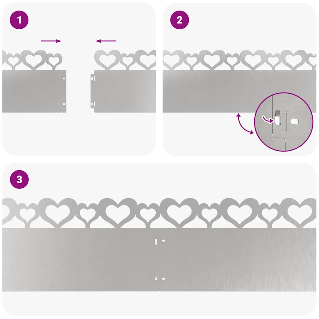 Rubnjaci za travnjak 20 pcs Srebrno 103 x 0,05 x 22 cm