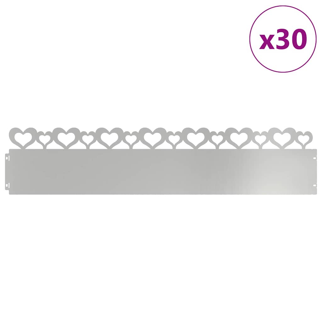 Rubnjaci za travnjak 30 pcs Srebrno 103 x 0,05 x 22 cm