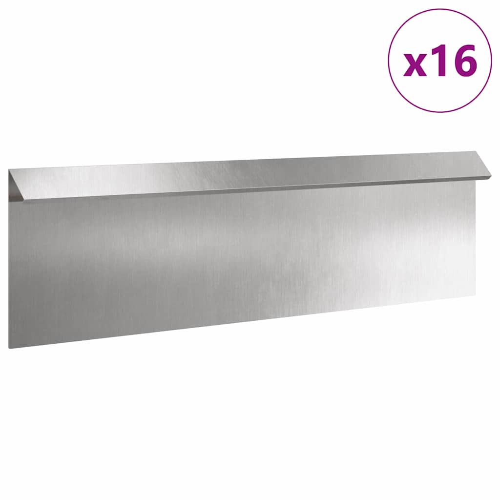 Ograda protiv puževa 16 pcs Srebrno 100 x 3,5 x 25 cm