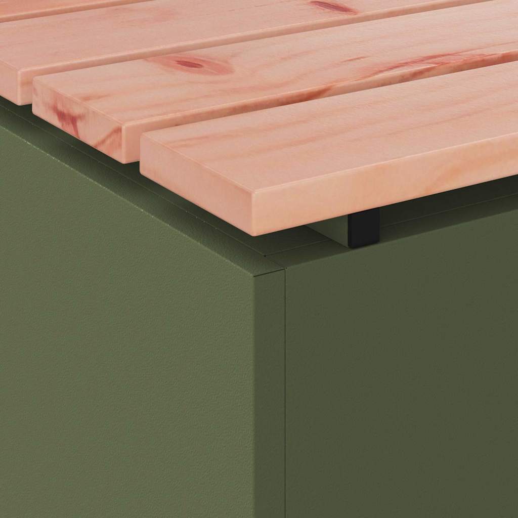 Vrtna klupa Maslinovo zelena 60 x 40 x 43 cm Čelik