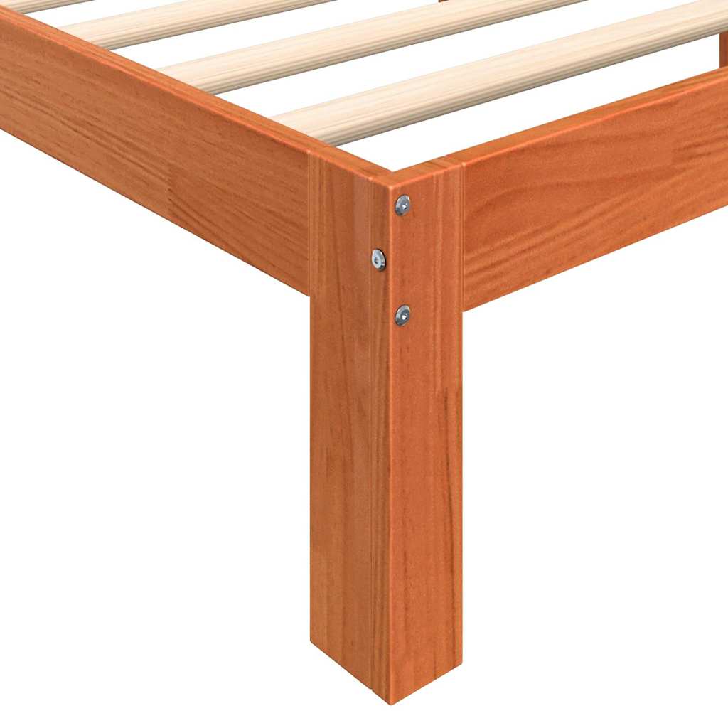 Krevetna konstrukcija Vosak smeđa 203.5 x 205.5 x 69.5 cm