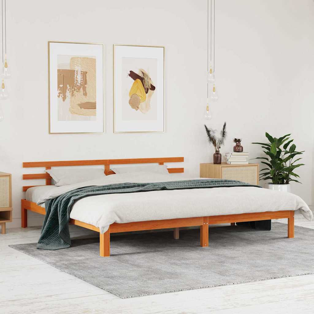 Krevetna konstrukcija Vosak smeđa 203.5 x 205.5 x 69.5 cm
