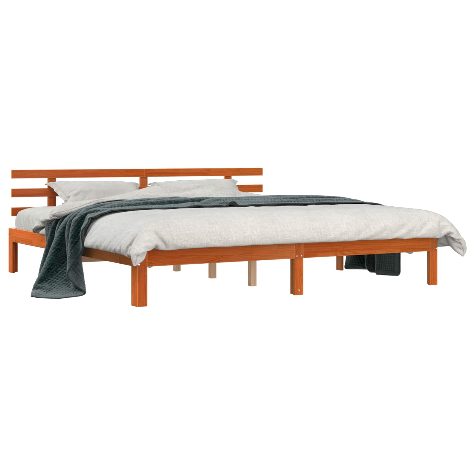 Krevetna konstrukcija Vosak smeđa 203.5 x 205.5 x 69.5 cm