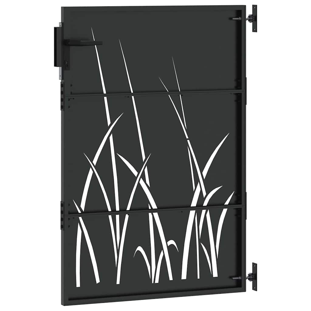 Vrtna vrata Crna 85 x 150 cm Čelik s praškastim premazom