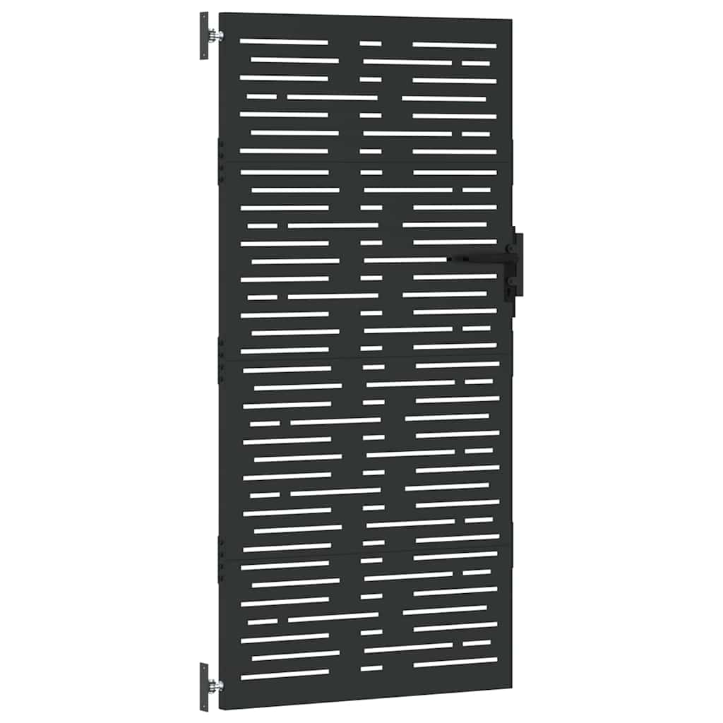 Vrtna vrata Crna 85 x 175 cm Čelik s praškastim premazom