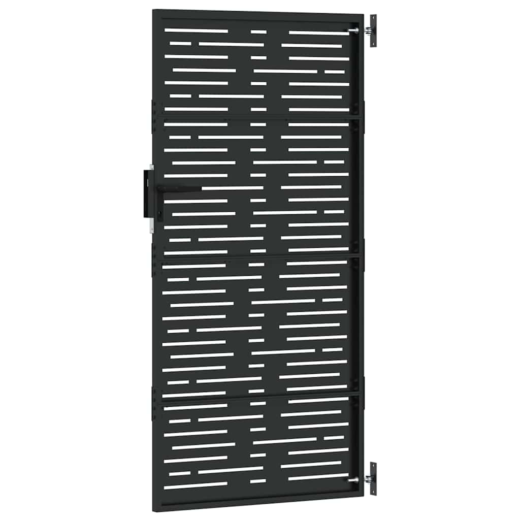 Vrtna vrata Crna 85 x 200 cm Čelik s praškastim premazom