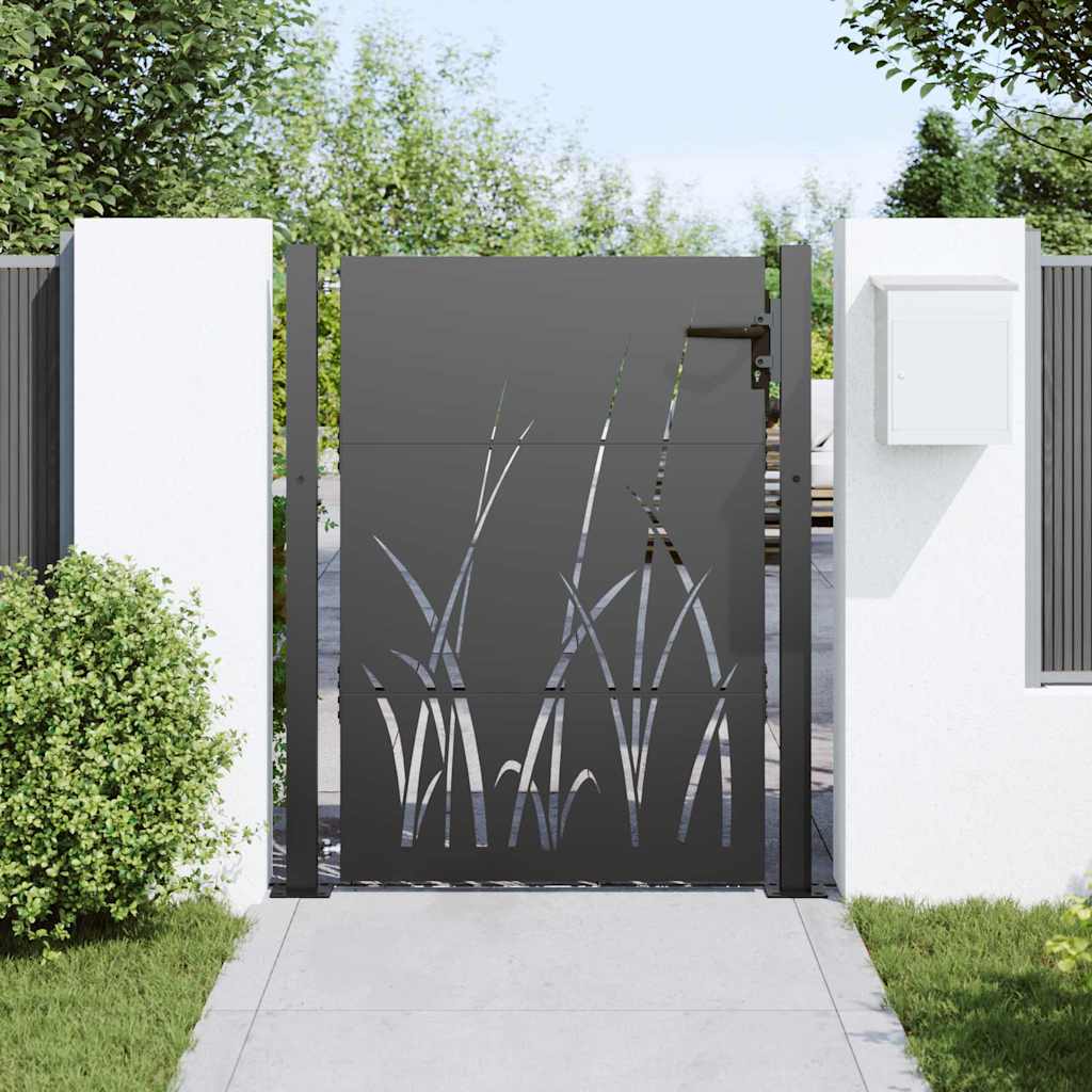 Vrtna vrata Crna 110 x 130 cm Čelik s praškastim premazom