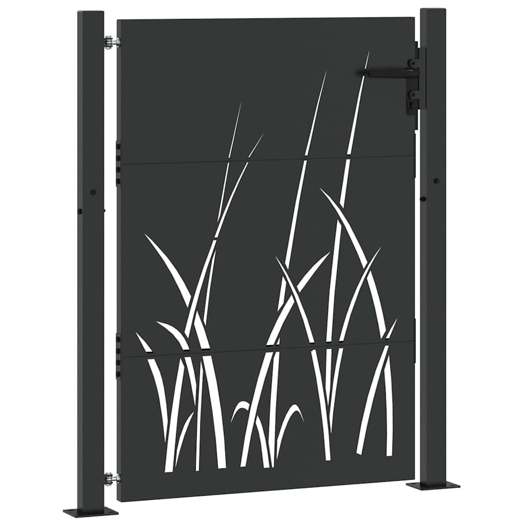 Vrtna vrata Crna 110 x 130 cm Čelik s praškastim premazom