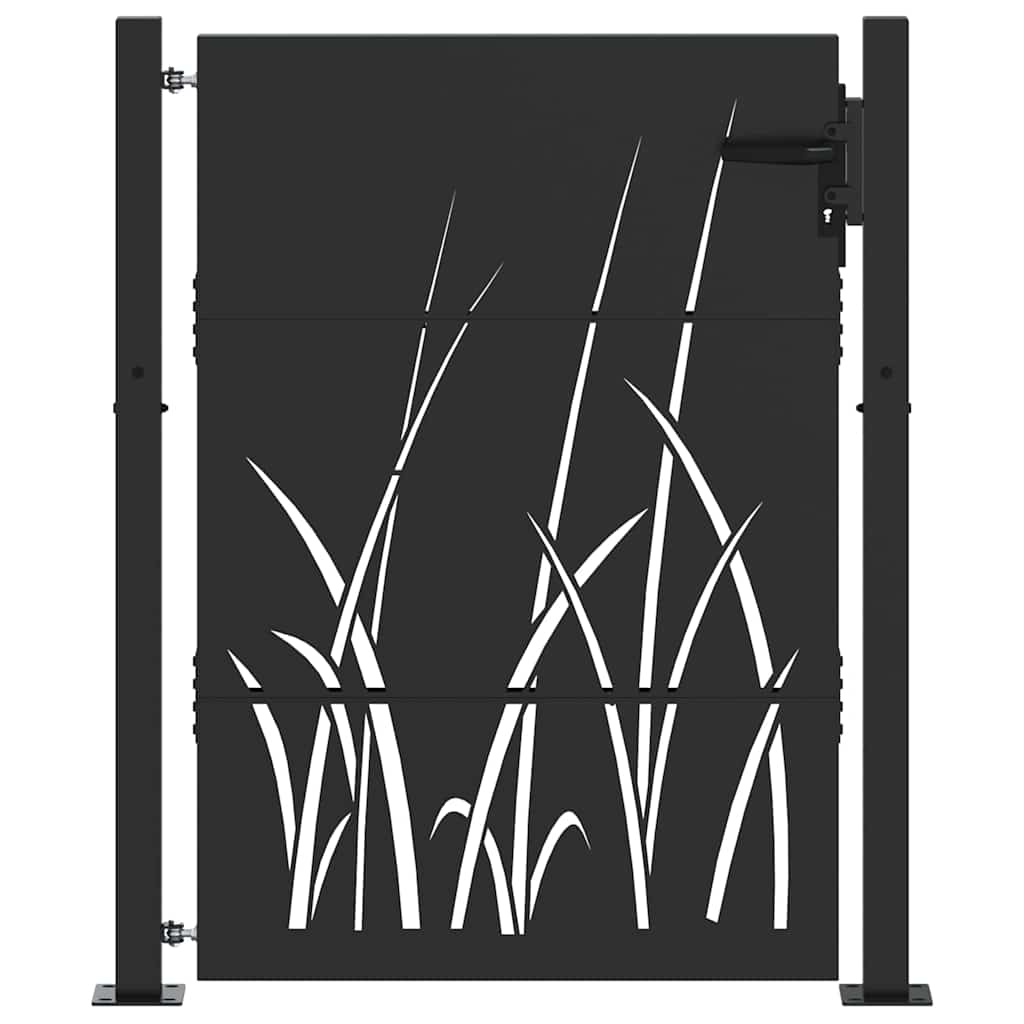 Vrtna vrata Crna 110 x 130 cm Čelik s praškastim premazom