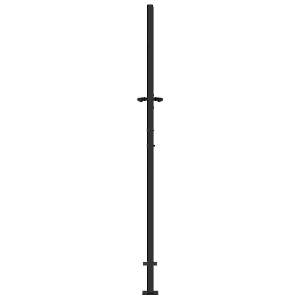 Vrtna vrata Crna 110 x 180 cm Čelik s prahom premazan