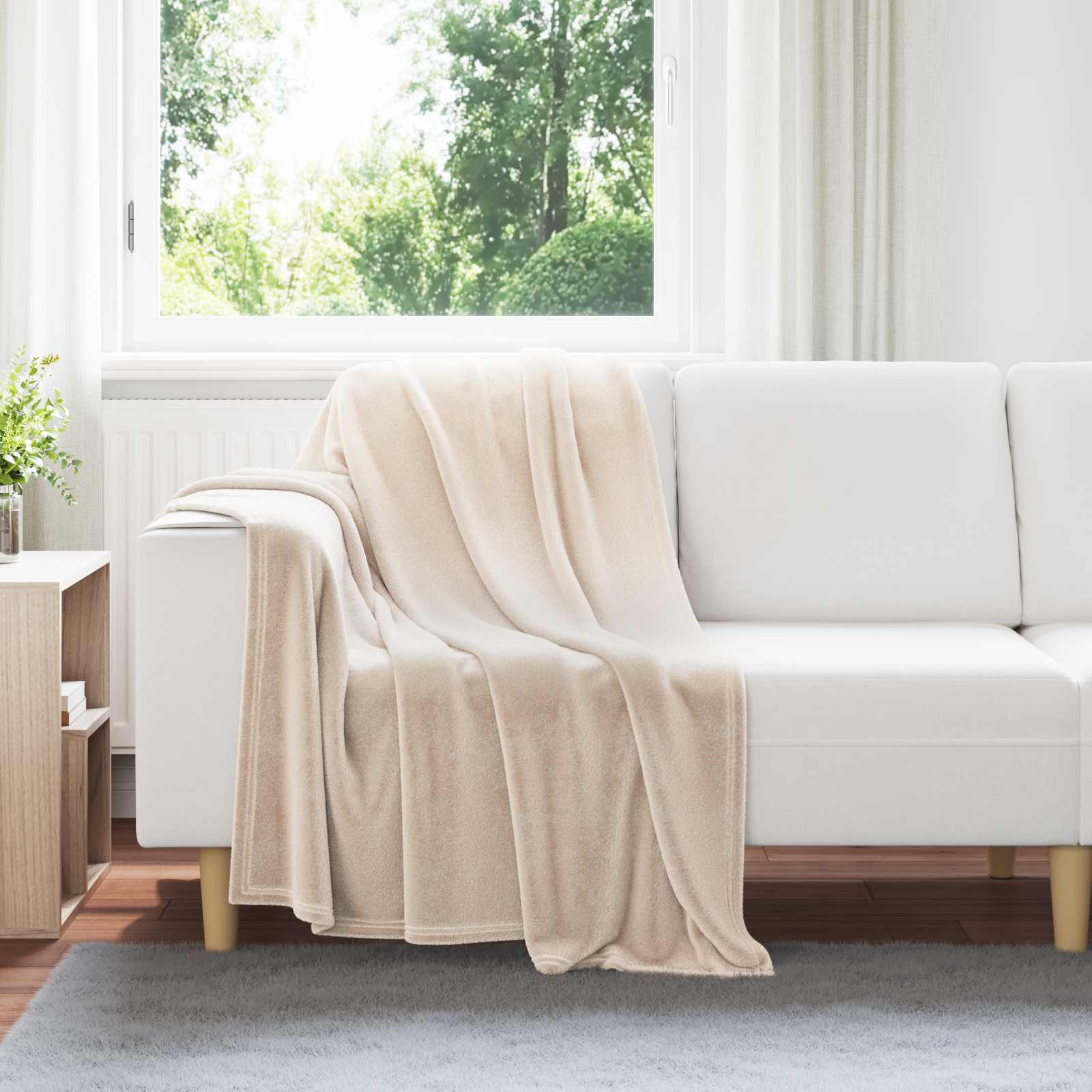 Pokrivači za bacanje 6 pcs Bež 130 x 150 cm Runo