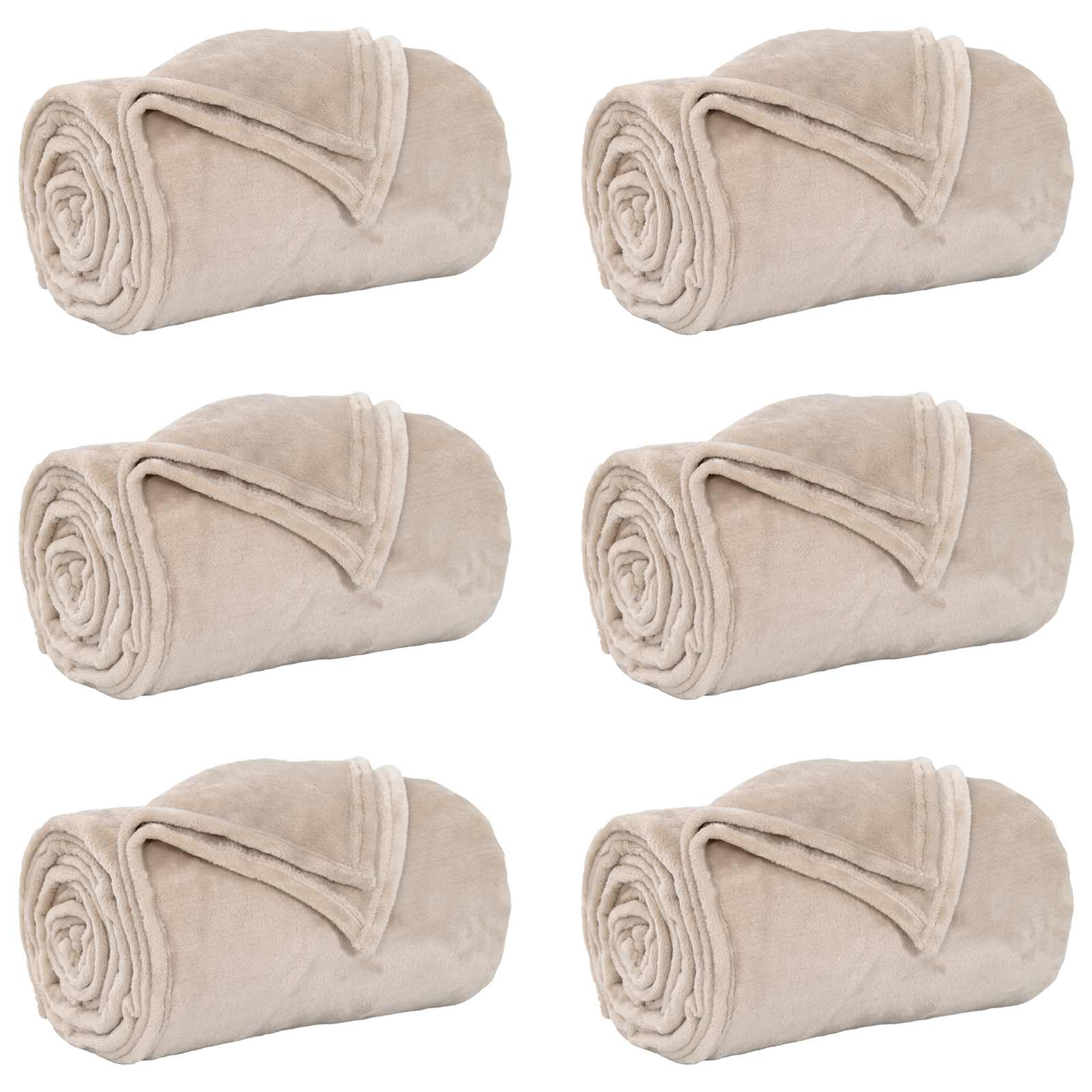 Pokrivači za bacanje 6 pcs Bež 240 x 270 cm Runo